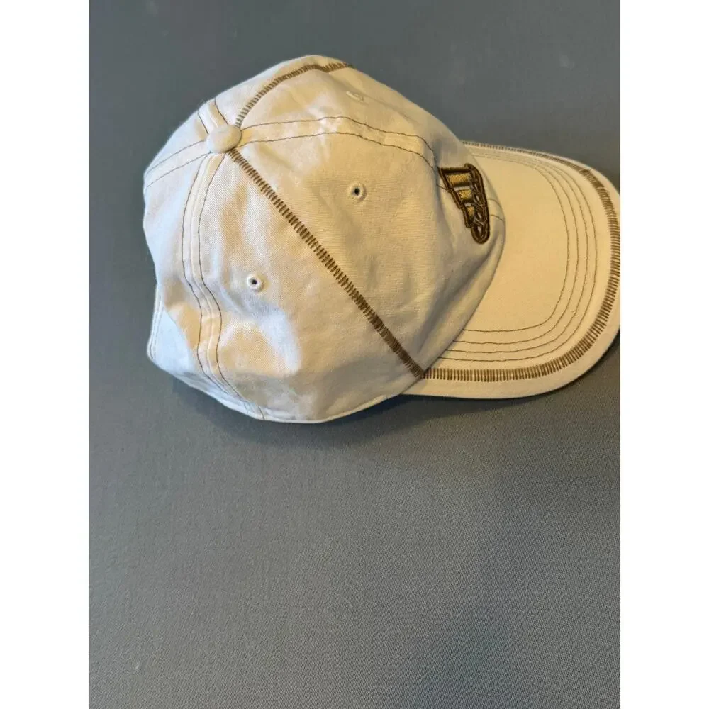 Adidas Baseball Cap Hat White Brown Contrast Stitch Logo Adjustable One Size